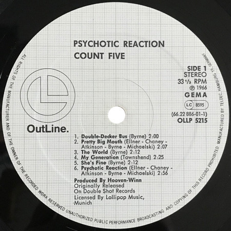 Count Five - Psychotic Reaction (LP, Album, RE) (Very Good Plus (VG+)) - Image 3