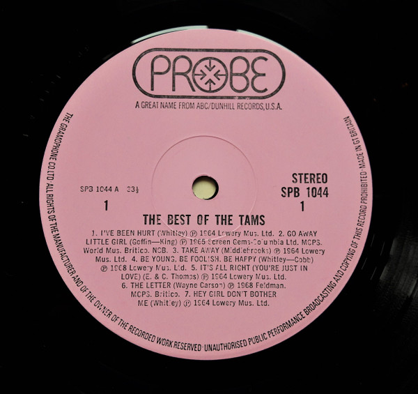 The Tams - The Best Of The Tams (LP, Comp) (Very Good Plus (VG+)) - Image 3
