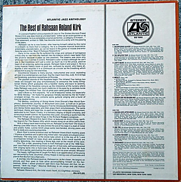 Rahsaan Roland Kirk* - The Best Of Rahsaan Roland Kirk (LP, Comp) (Very Good Plus (VG+)) - Image 2