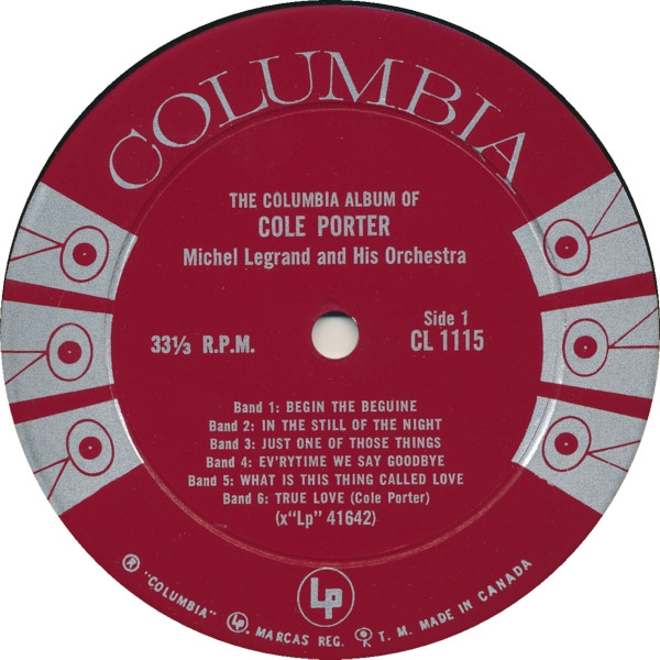 Michel Legrand And His Orchestra* - The Columbia Album Of Cole Porter, Volume 1 (LP, Album, Mono) (Very Good (VG)) - Image 3