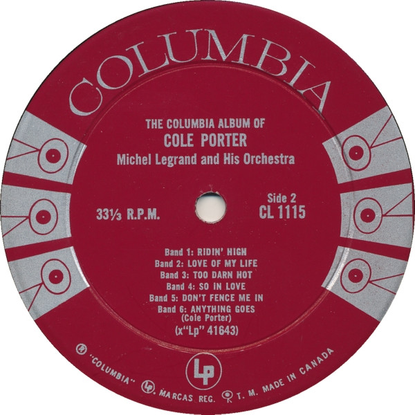 Michel Legrand And His Orchestra* - The Columbia Album Of Cole Porter, Volume 1 (LP, Album, Mono) (Very Good (VG)) - Image 4