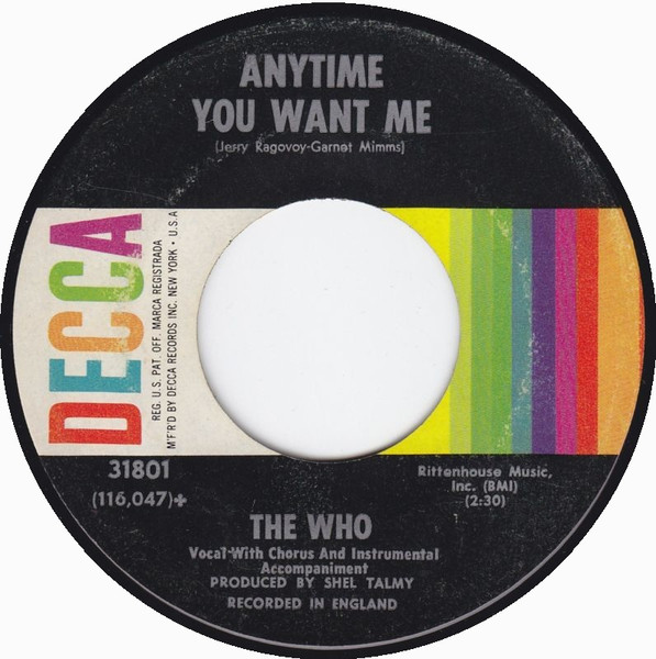 The Who - Anyway Anyhow Anywhere (7", Single) (Very Good (VG)) - Image 2