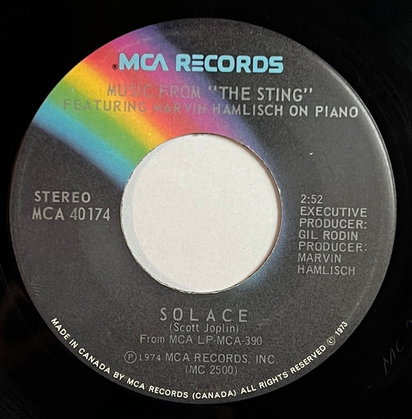 Marvin Hamlisch - Music From "The Sting" The Entertainer / Solace (7", Single) (Very Good Plus (VG+)) - Image 2