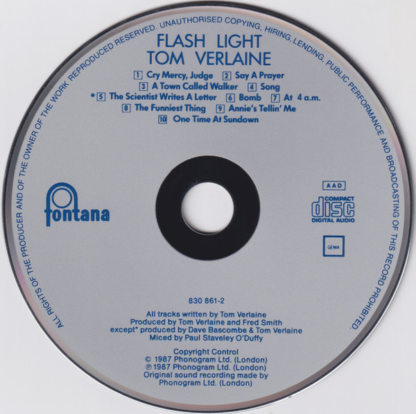 Tom Verlaine - Flash Light (CD, Album) (Near Mint (NM or M-)) - Image 5