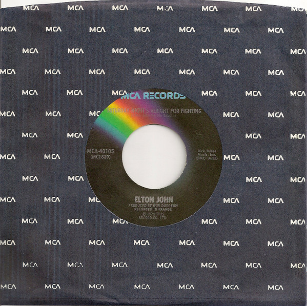 Elton John - Saturday Night's Alright For Fighting (7", Pin) (Near Mint (NM or M-)) - Image 3