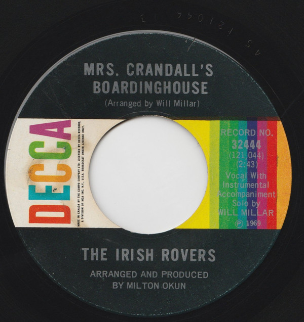 The Irish Rovers - Lily The Pink / Mrs. Crandall's Boarding House (7", Single) (Near Mint (NM or M-)) - Image 2