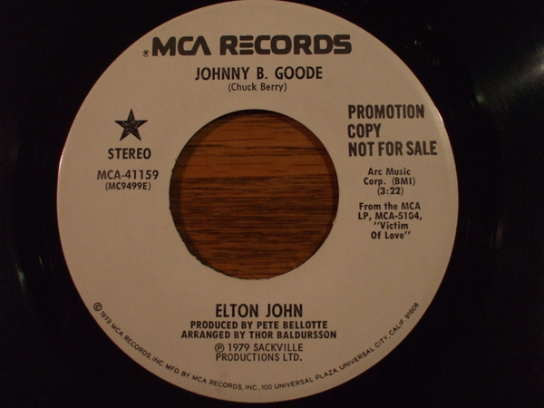 Elton John - Johnny B. Goode (7", Single, Promo) (Near Mint (NM or M-))