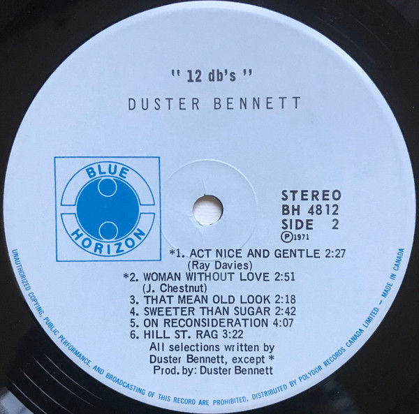 Duster Bennett - 12 DB's (LP, Album) (Very Good Plus (VG+)) - Image 4