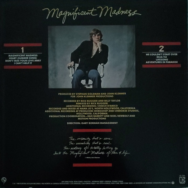 John Klemmer - Magnificent Madness (LP, Album, All) (Near Mint (NM or M-)) - Image 2