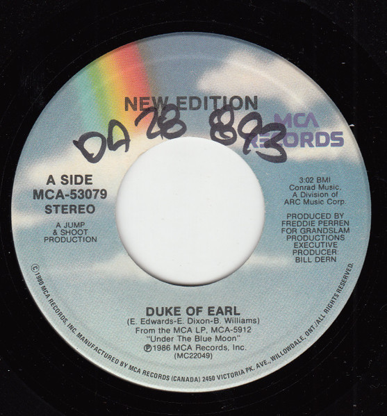 New Edition - Duke Of Earl (7", Single) (Very Good Plus (VG+))