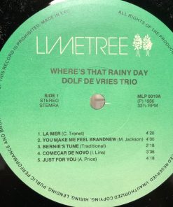 Dolf De Vries Trio - Where's That Rainy Day (LP, Blu) (Very Good (VG)) - Image 4