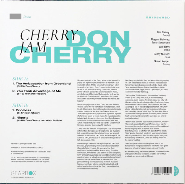 Don Cherry - Cherry Jam (12", EP, RSD, Mono, Ltd, Num) (Mint (M)) - Image 3