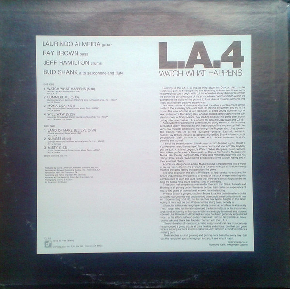 L.A.4* - Watch What Happens (LP, Album) (Near Mint (NM or M-)) - Image 2