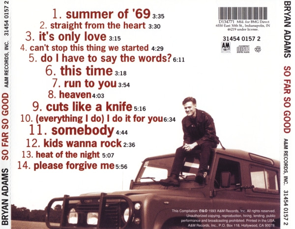 Bryan Adams - So Far So Good (CD, Comp, Club, RE, PMD) (Mint (M)) - Image 2