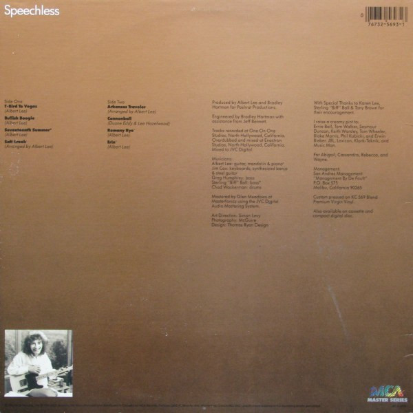 Albert Lee - Speechless (LP, Album) (Very Good Plus (VG+)) - Image 2