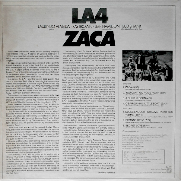 LA4 - Zaca (LP, Album) (Very Good Plus (VG+)) - Image 2