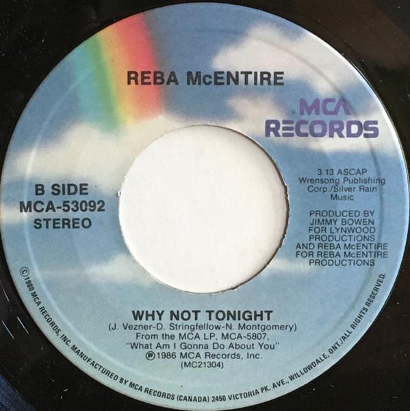 Reba McEntire - One Promise Too Late (7", Single) (Very Good Plus (VG+)) - Image 2