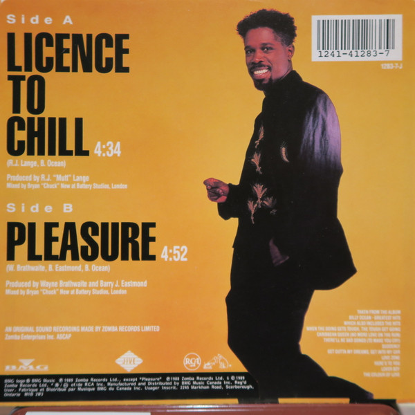 Billy Ocean - Licence To Chill / Pleasure (7") (Very Good (VG)) - Image 2