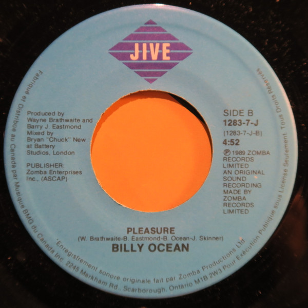 Billy Ocean - Licence To Chill / Pleasure (7") (Very Good (VG)) - Image 4
