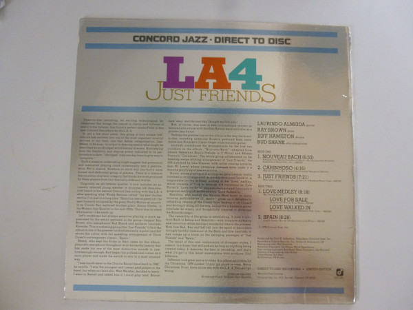 LA4 - Just Friends (LP, Album, Ltd, Dir) (Very Good Plus (VG+)) - Image 4