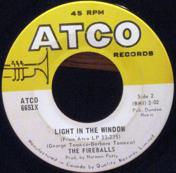 The Fireballs - Long Green / Light In The Window (7", Single) (Near Mint (NM or M-)) - Image 2