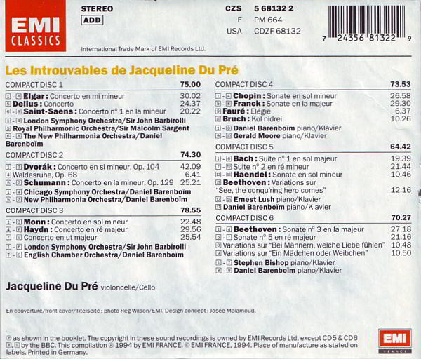 Jacqueline Du Pré - Les Introuvables (Box + 6xCD, Comp) (Near Mint (NM or M-)) - Image 2