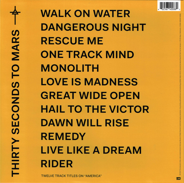Thirty Seconds To Mars* - America (LP, Album, Whi) (Mint (M)) - Image 2
