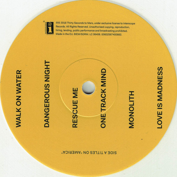 Thirty Seconds To Mars* - America (LP, Album, Whi) (Mint (M)) - Image 3