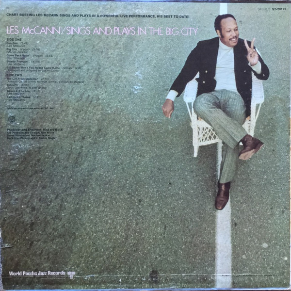 Les McCann Ltd. - New From The Big City (LP) (Very Good (VG)) - Image 2