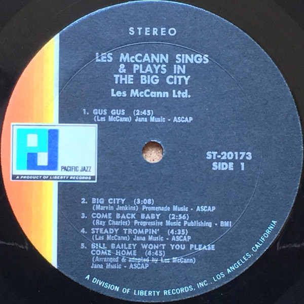 Les McCann Ltd. - New From The Big City (LP) (Very Good (VG)) - Image 3