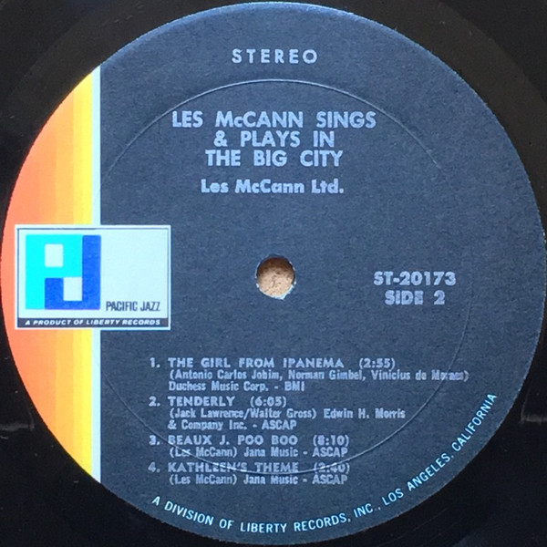 Les McCann Ltd. - New From The Big City (LP) (Very Good (VG)) - Image 4