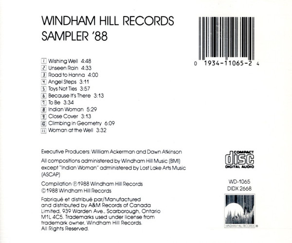 Various - Windham Hill Records Sampler '88 (CD, Smplr) (Near Mint (NM or M-)) - Image 2
