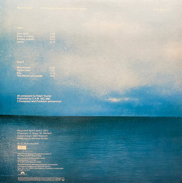 Ralph Towner - Diary (LP, Album) (Very Good Plus (VG+)) - Image 2