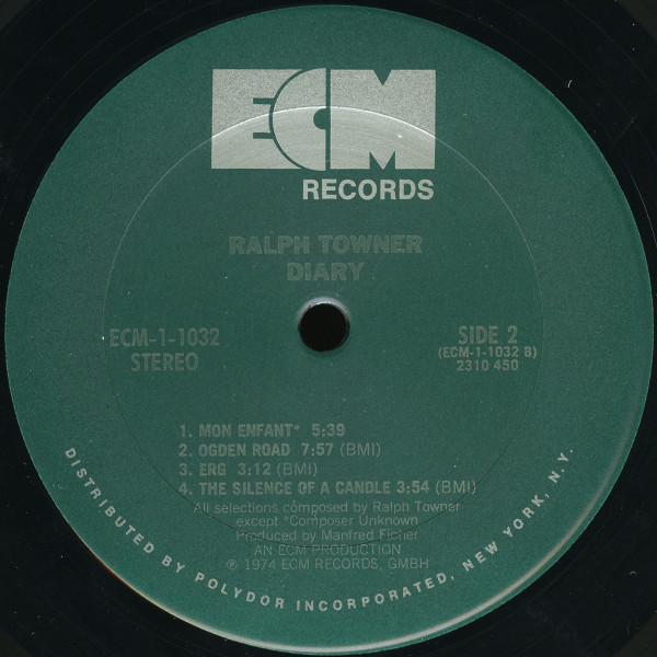 Ralph Towner - Diary (LP, Album) (Very Good Plus (VG+)) - Image 4