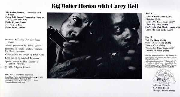 Big Walter Horton* With Carey Bell - Big Walter Horton With Carey Bell (LP, Album, RP) (Very Good Plus (VG+)) - Image 5