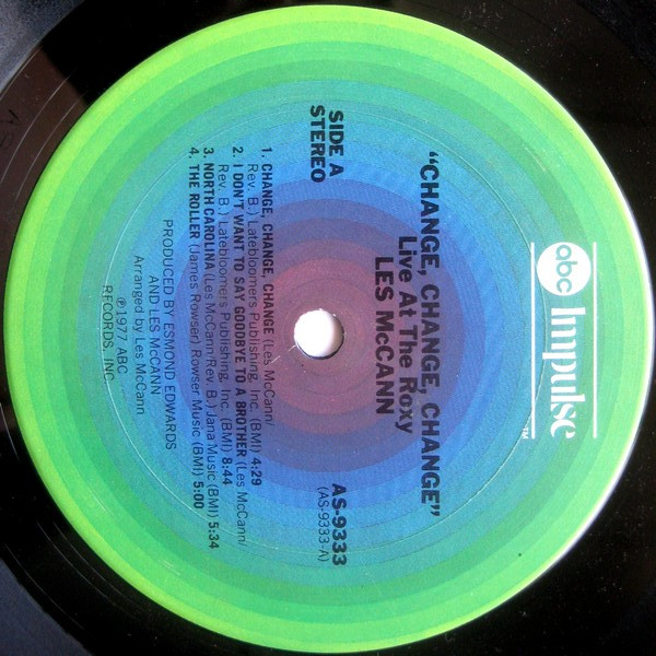 Les McCann - Change, Change, Change (Live At The Roxy) (LP, Album, San) (Very Good Plus (VG+)) - Image 3