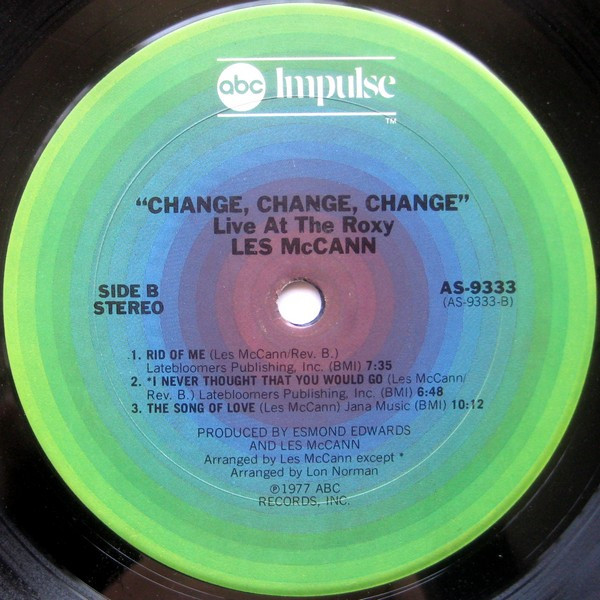 Les McCann - Change, Change, Change (Live At The Roxy) (LP, Album, San) (Very Good Plus (VG+)) - Image 4