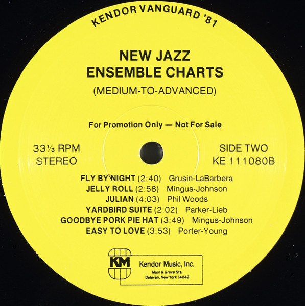 The Thad Jones Eclipse*, The Mel Lewis Jazz Orchestra, The Phil Woods Band*, The NTSU 1:00 Lab Band* - Kendor Vanguard '81: New Jazz Charts (Medium To Advanced) (LP, Promo, Smplr) (Mint (M)) - Image 2