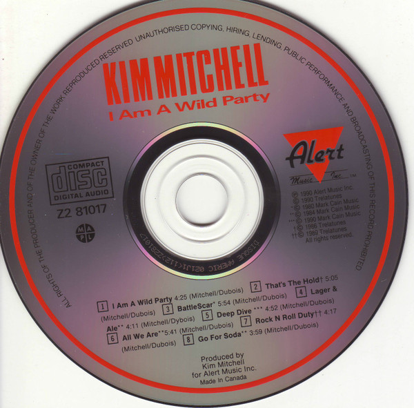Kim Mitchell - I Am A Wild Party (Live) (CD, Album) (Near Mint (NM or M-)) - Image 2