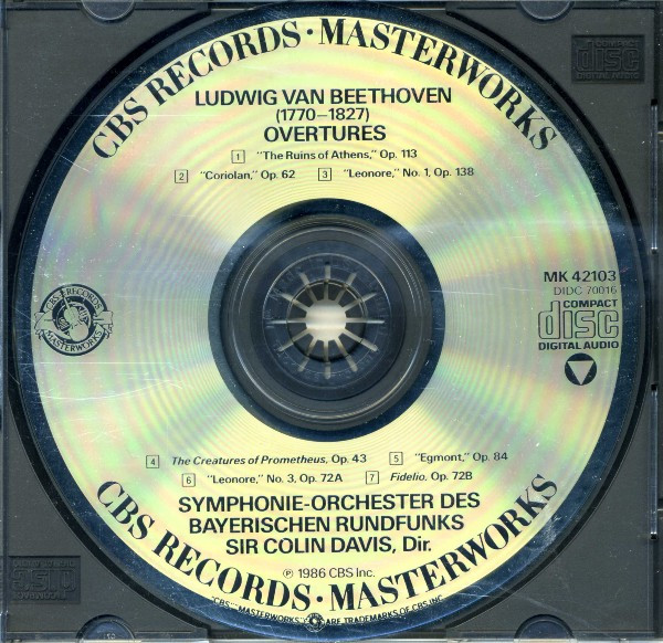 Beethoven*, Sir Colin Davis, Symphonie-Orchester Des Bayerischen Rundfunks - Overtures (CD) (Near Mint (NM or M-)) - Image 3