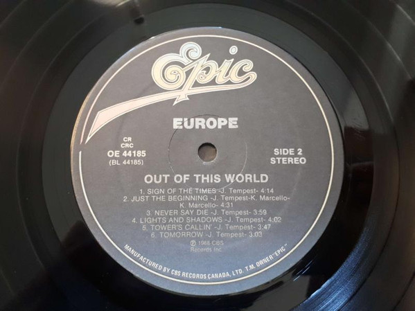 Europe (2) - Out Of This World (LP, Album, Club) (Mint (M)) - Image 3
