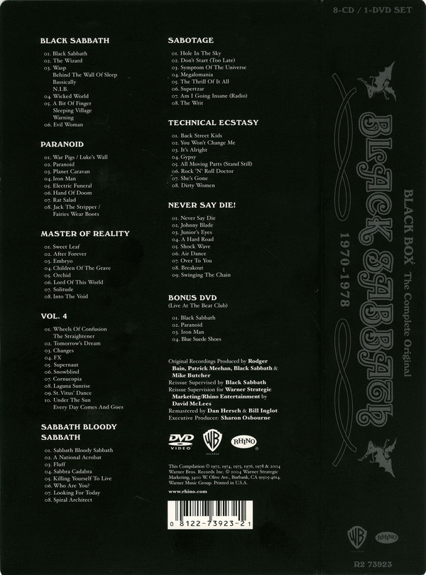Black Sabbath - Black Box : The Complete Original Black Sabbath 1970–1978 (CD, Album, RE, RM + CD, Album, RE, RM + CD, Album,) (Near Mint (NM or M-)) - Image 3