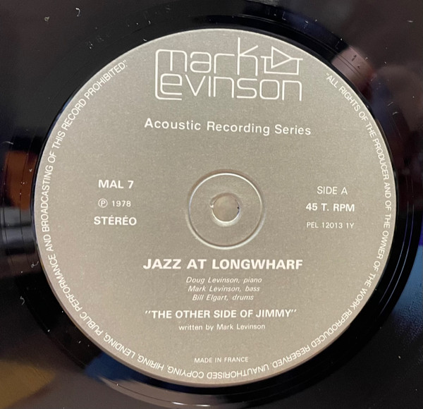 Doug Levinson, Mark Levinson, Bill Elgart - Jazz At Long Wharf (12", Album) (Very Good Plus (VG+)) - Image 4