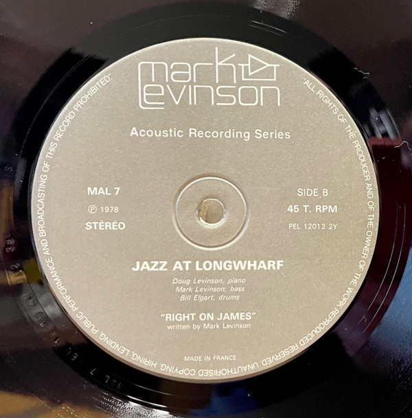 Doug Levinson, Mark Levinson, Bill Elgart - Jazz At Long Wharf (12", Album) (Very Good Plus (VG+)) - Image 5