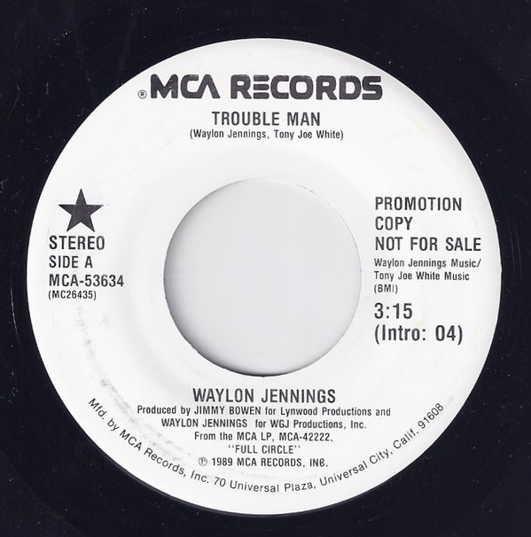 Waylon Jennings - Trouble Man (7", Promo) (Near Mint (NM or M-))