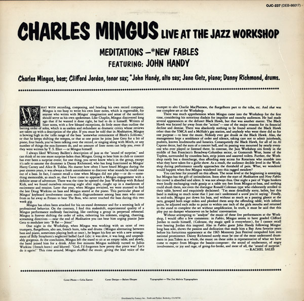 Charles Mingus - Right Now: Live At The Jazz Workshop (LP, Album, RE) (Very Good Plus (VG+)) - Image 2