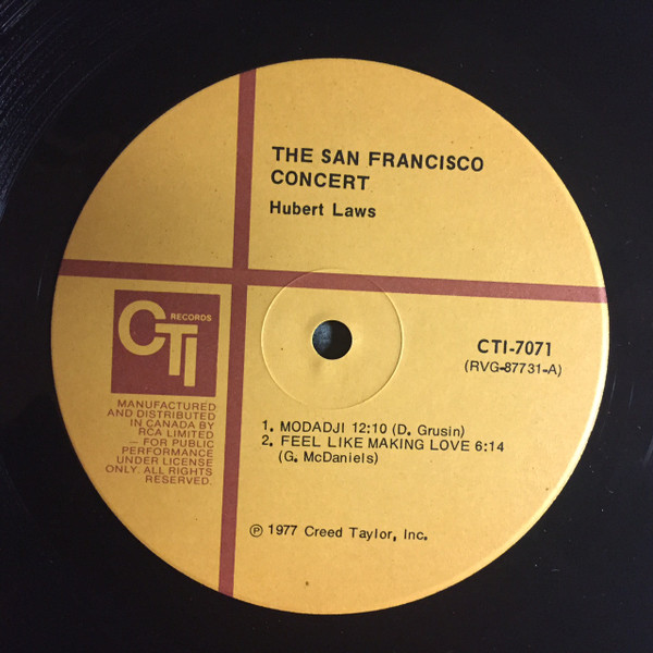 Hubert Laws - The San Francisco Concert (LP, Album, Gat) (Near Mint (NM or M-)) - Image 5