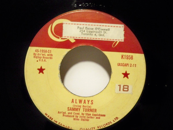 Sammy Turner - Always / Symphony (7", Single) (Near Mint (NM or M-))