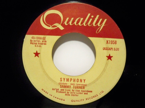 Sammy Turner - Always / Symphony (7", Single) (Near Mint (NM or M-)) - Image 2