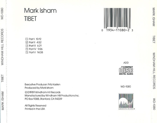 Mark Isham - Tibet (CD, Album, RE) (Near Mint (NM or M-)) - Image 2